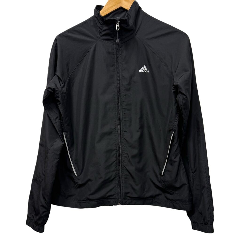 Adidas Women’s Black Lightweight Zip-Up Jacket Windbreaker  Running Size M